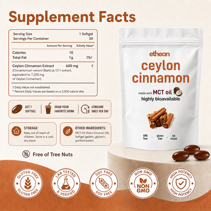 Ceylon Cinnamon 7200mg Equivalent with MCT Oil