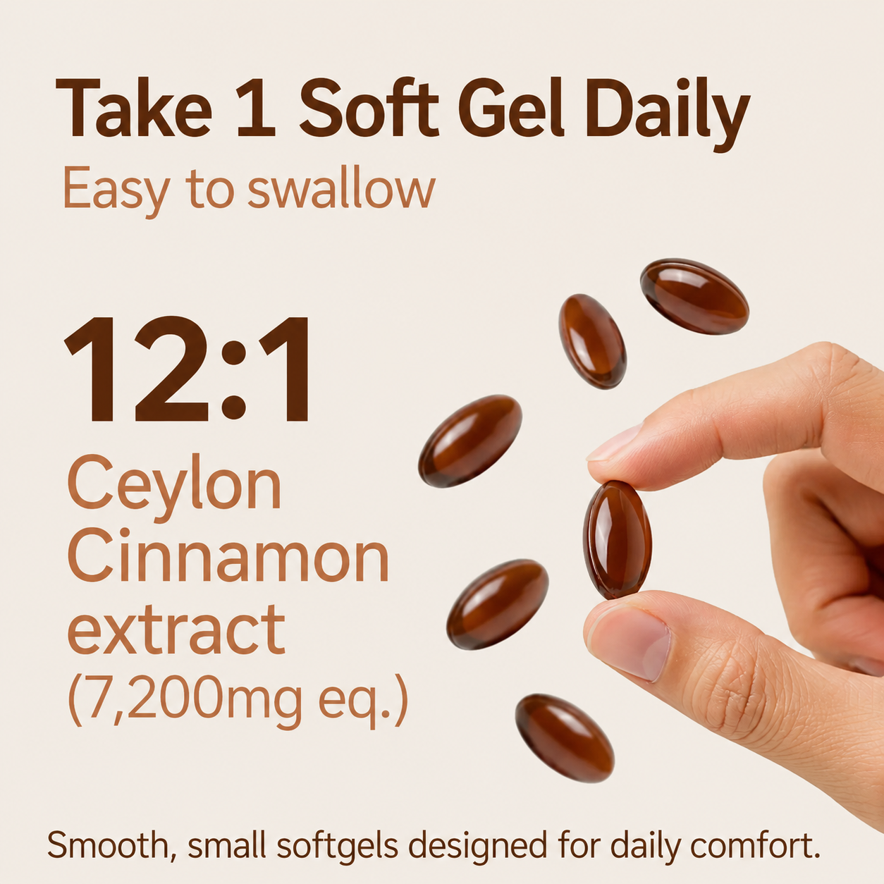 Ceylon Cinnamon 7200mg Equivalent with MCT Oil