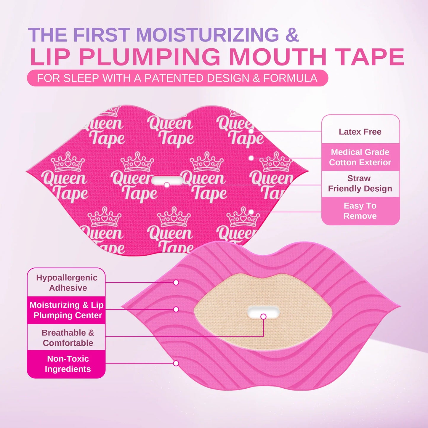 queen tape - hydrating collagen mouth tape