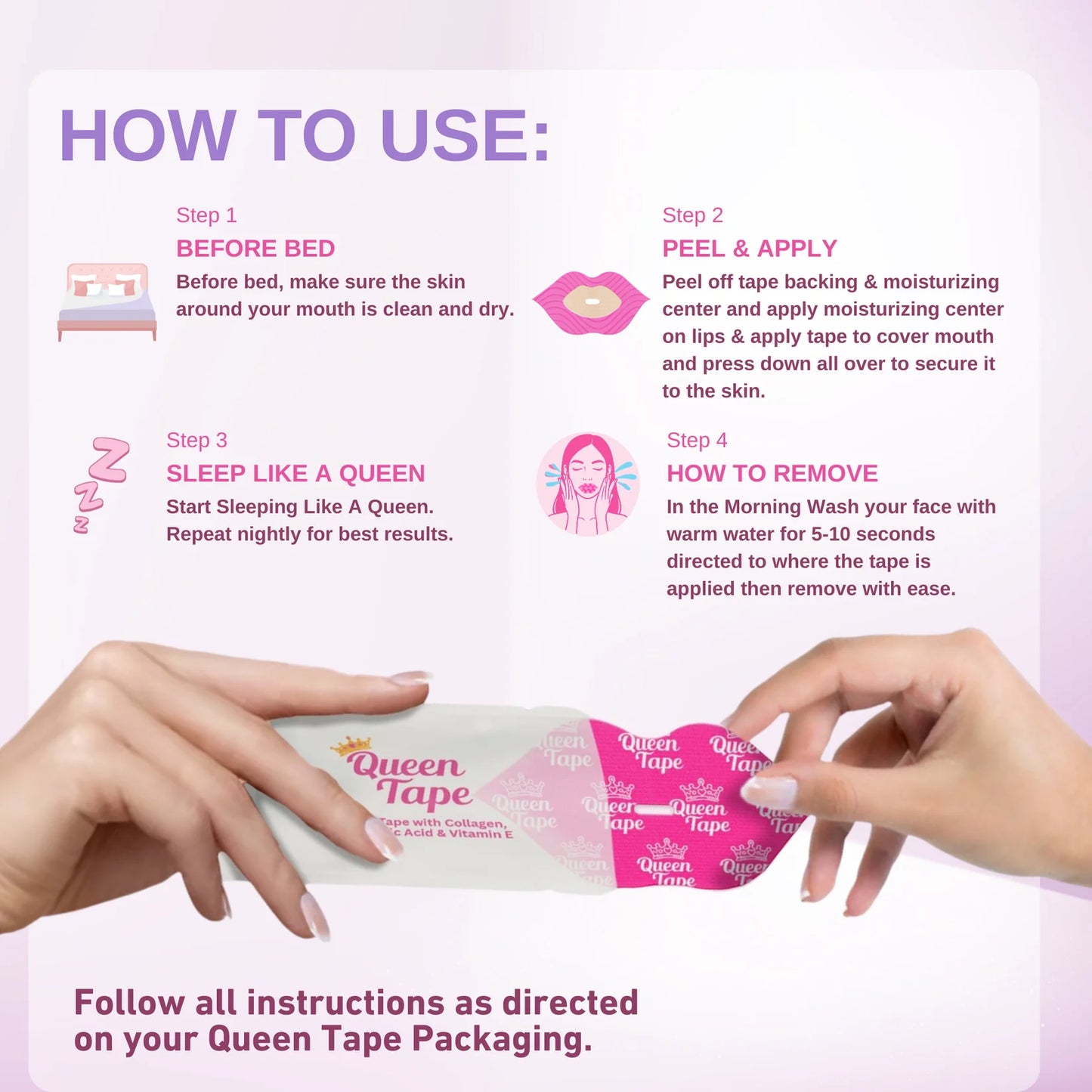 queen tape - hydrating collagen mouth tape