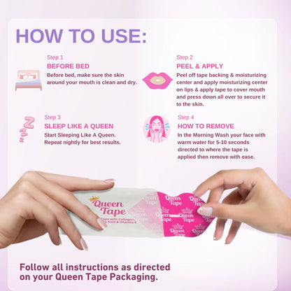 queen tape - hydrating collagen mouth tape