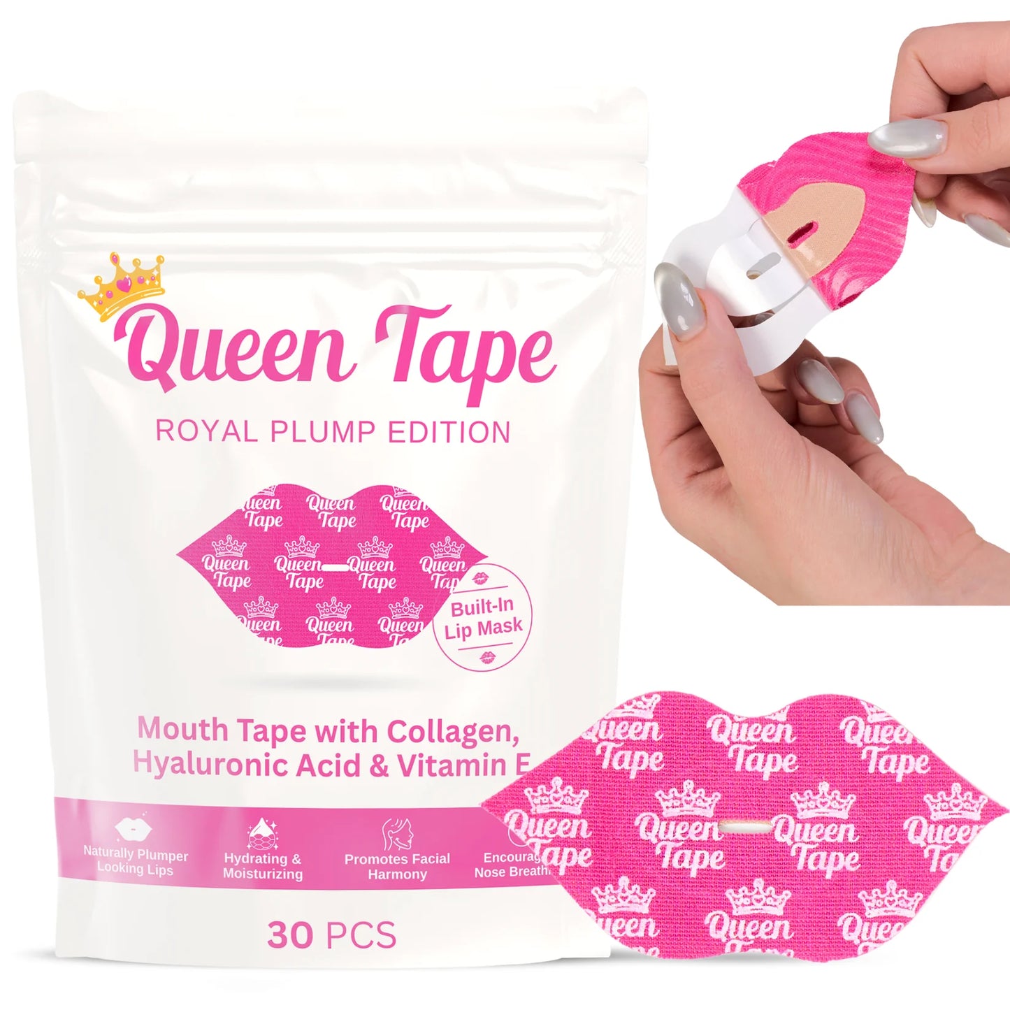 queen tape - hydrating collagen mouth tape