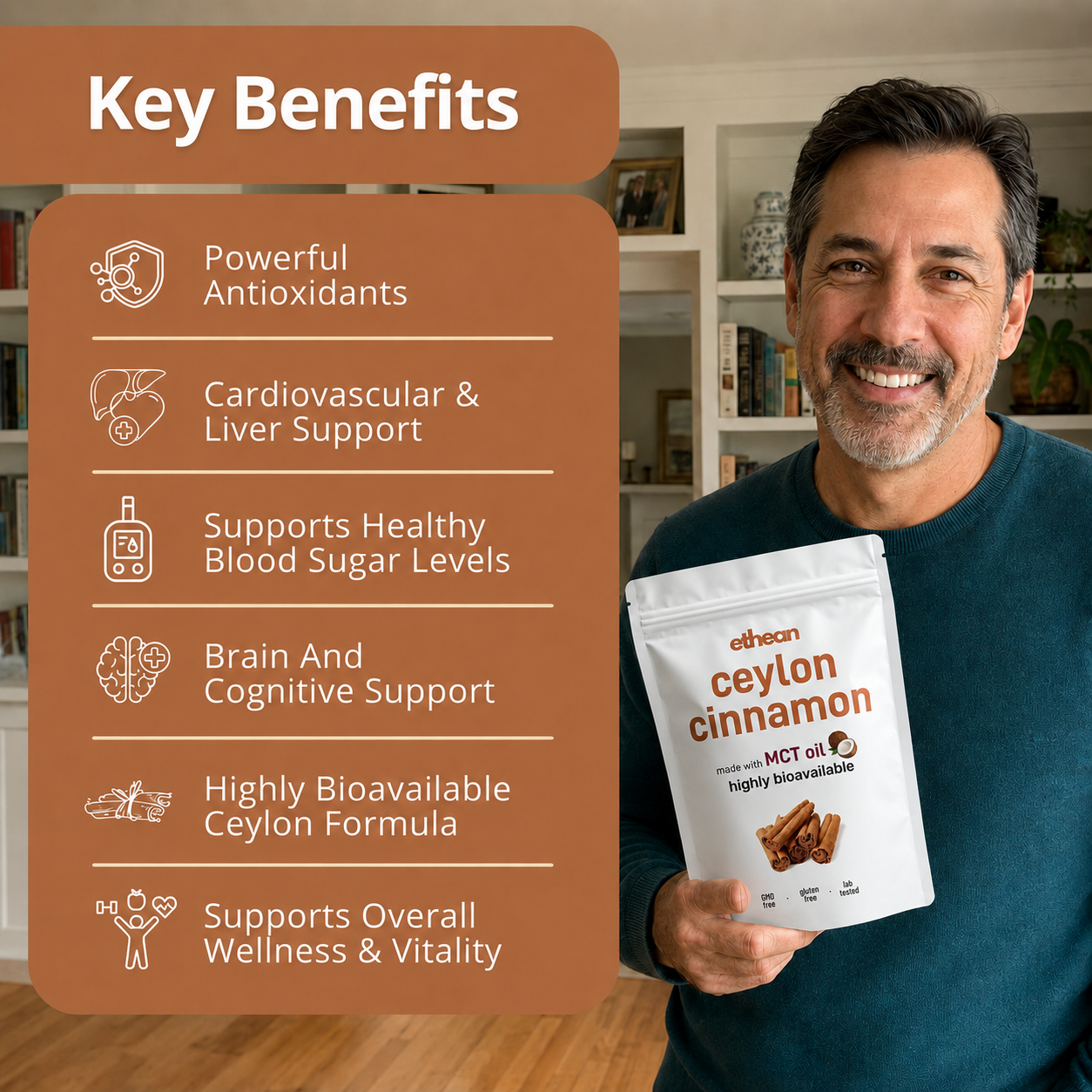 Ceylon Cinnamon 7200mg Equivalent with MCT Oil